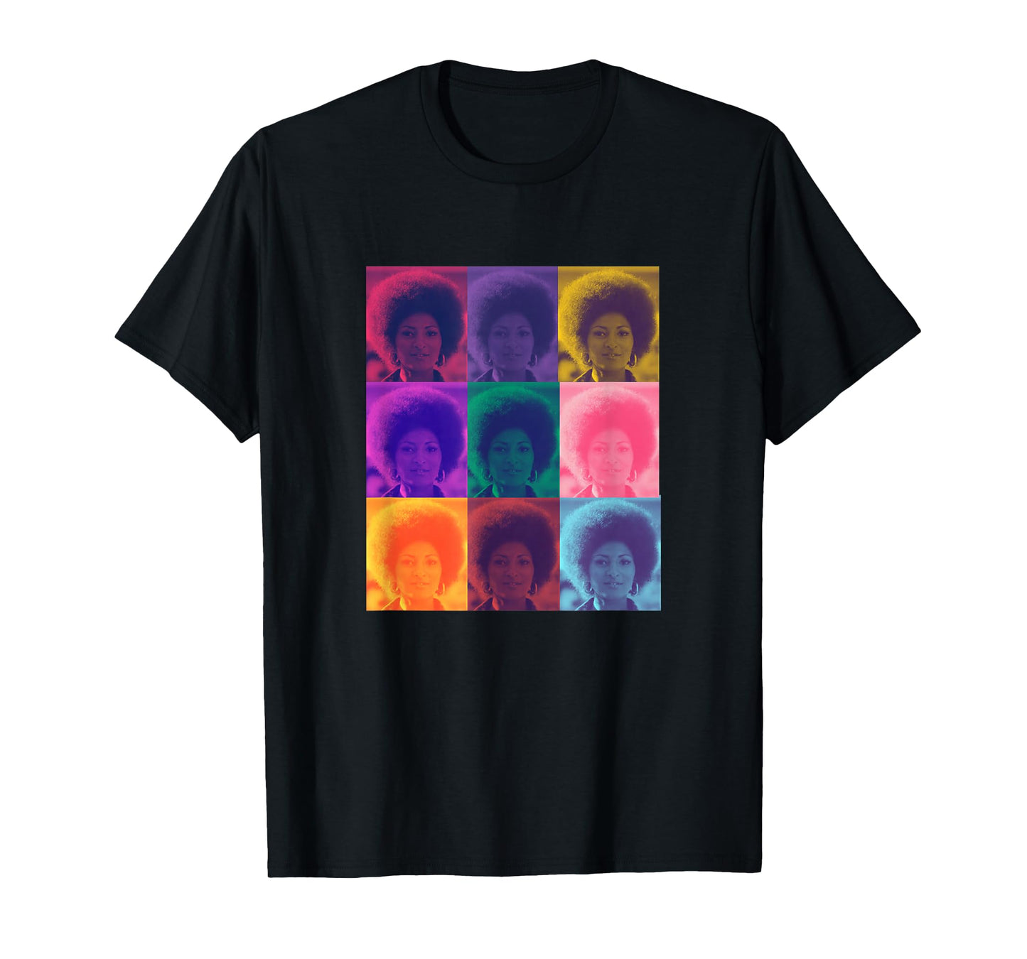 Iconic Hollywood Pam Grier Foxy Brown Women's Classic Fit Black Techno Color Graphic T-Shirt