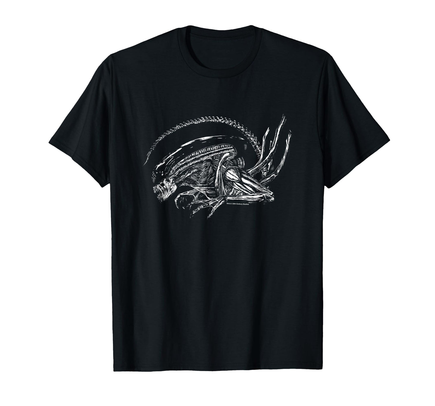 Aliens Iconic Dangerous Xenomorph Profile Silhouette Logo T-Shirt