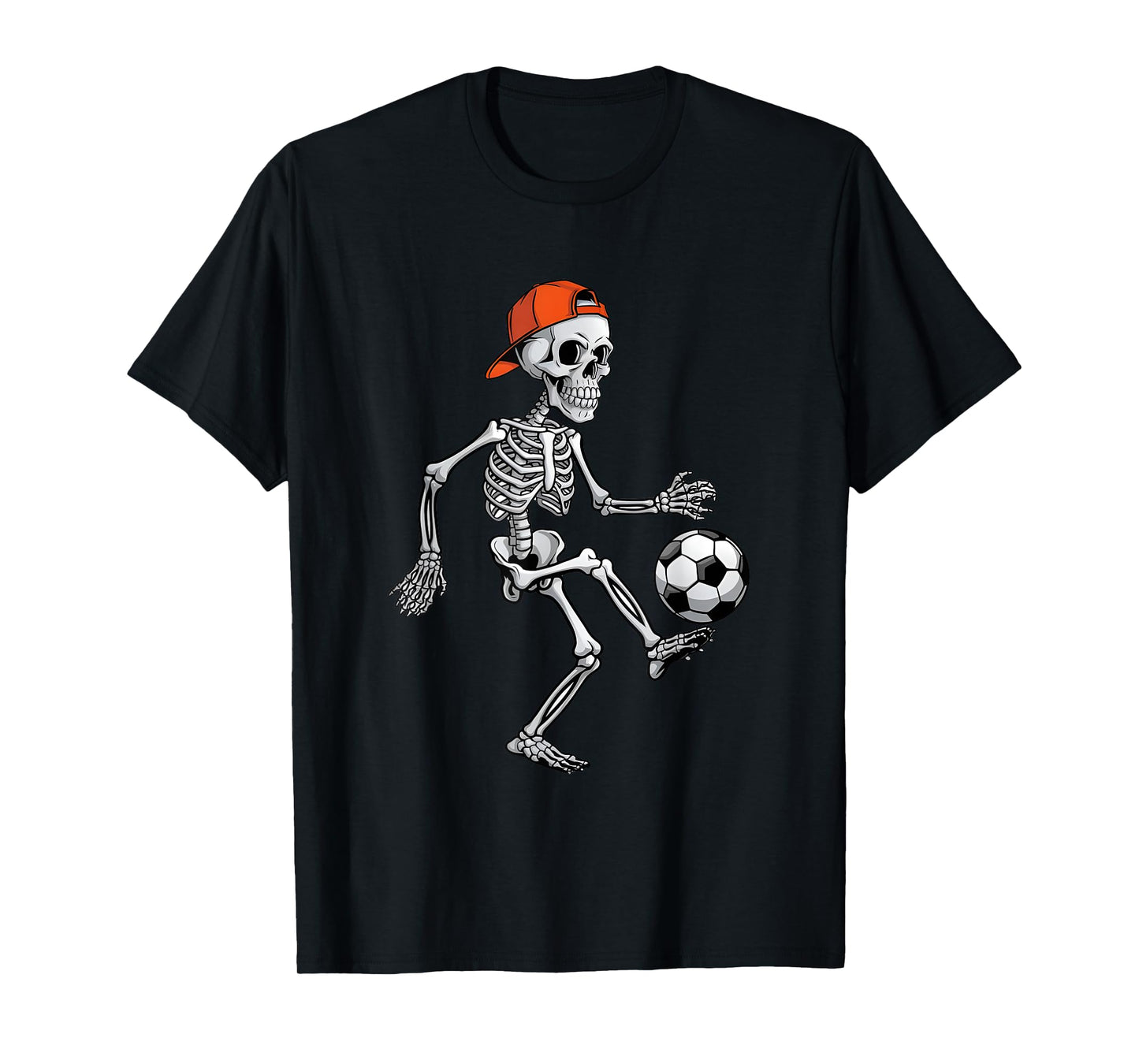 Skeleton Soccer Halloween Costume Funny Men Boys Kids T-Shirt