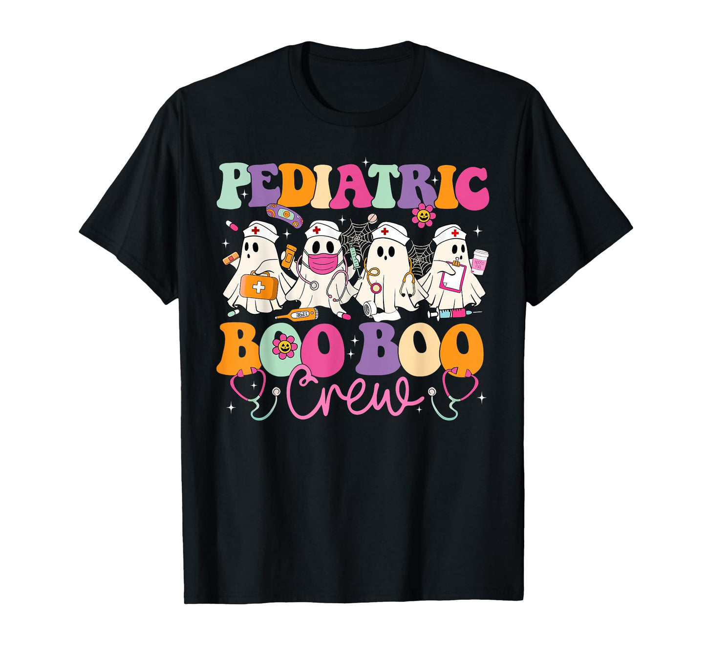 Pediatric Nurse Boo Boo Crew Ghost Nurse Halloween Costume T-Shirt