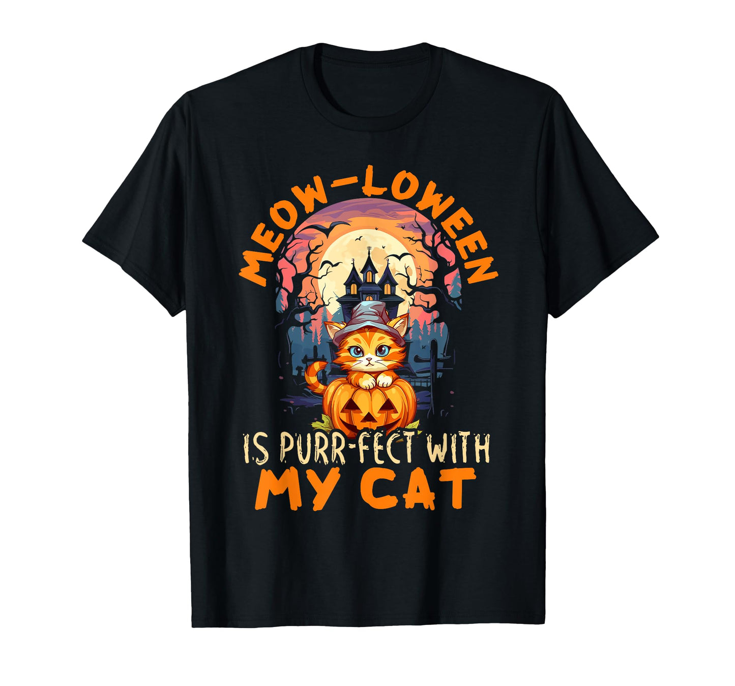 Cat Halloween Pet Trick Or Treat Spooky Kitty Lover Men Women Kids T-Shirt