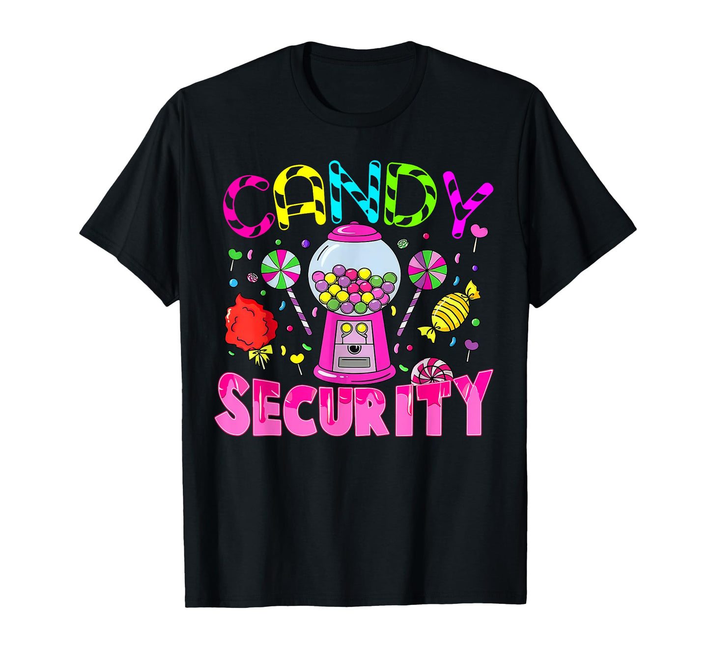 Candy Land Costume Women Candy Crew Funny Candy Security T-Shirt