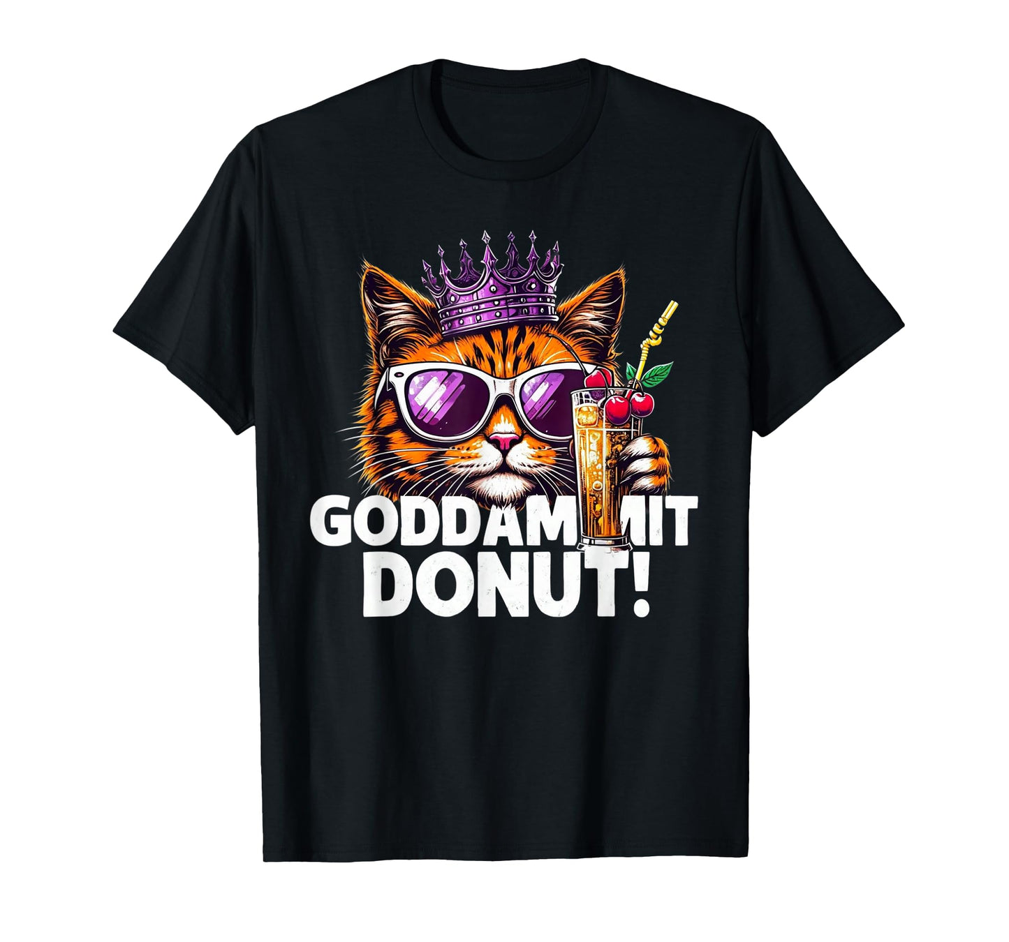 Donut Princess Cat Meme Tee – Kawaii Funny Cartoon Style T-Shirt