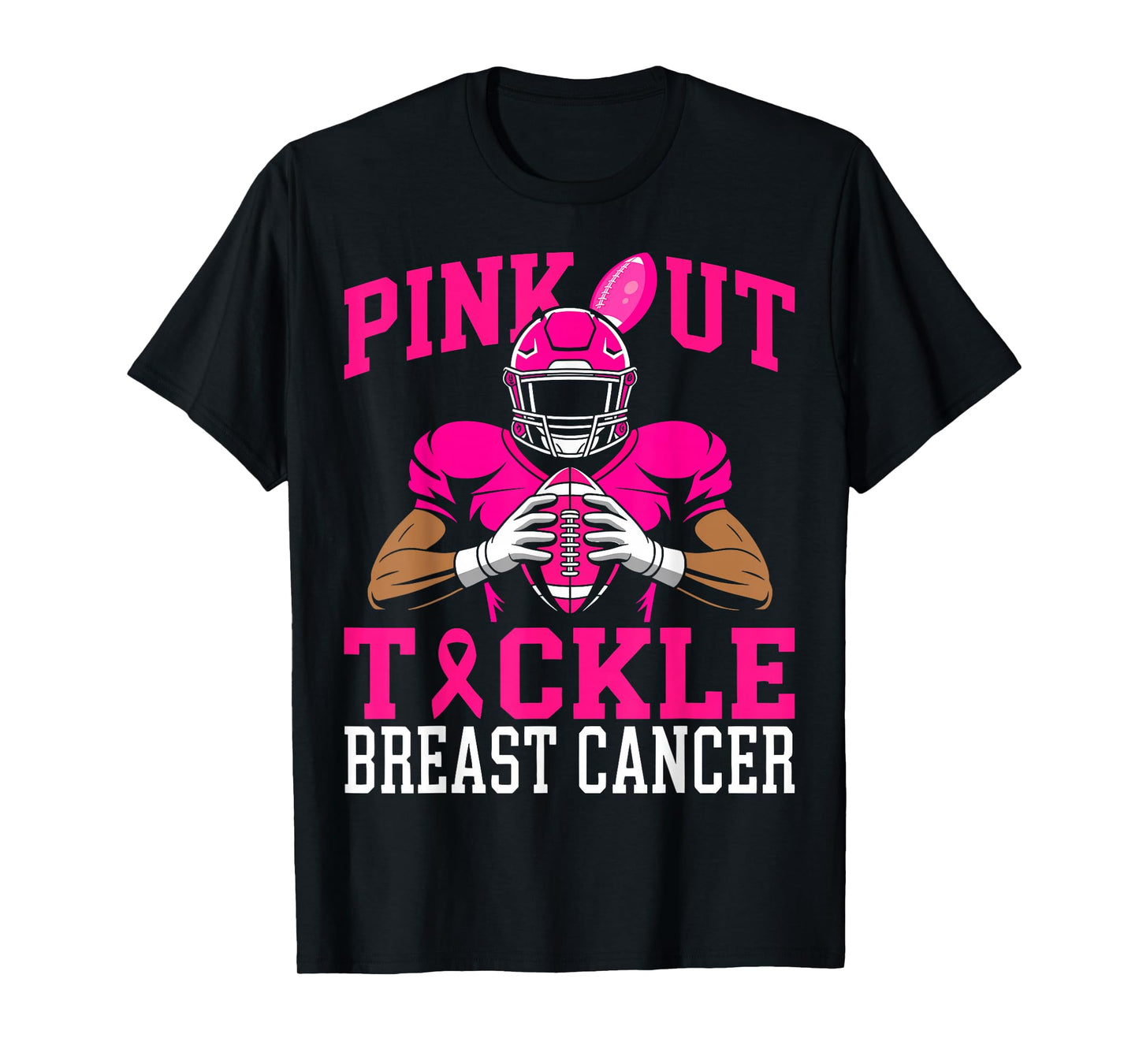 Football Pink Out Tackle Breast Cancer Awareness Women T-Shirt