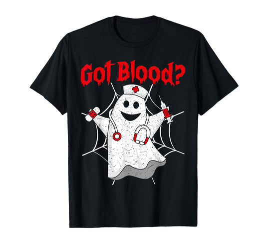 Halloween Ghost Funny Phlebotomist Phlebotomy Men Women T-Shirt