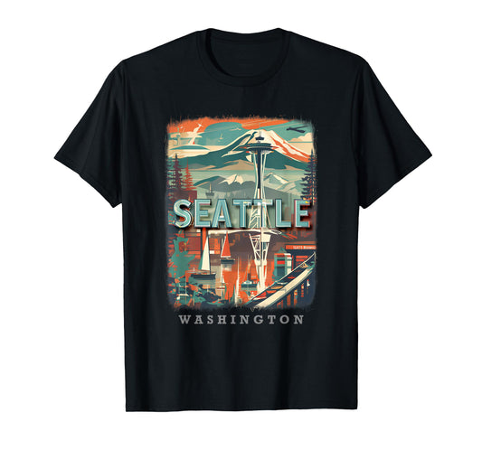 Seattle Washington WA Emerald City Skyline SD270 T-Shirt