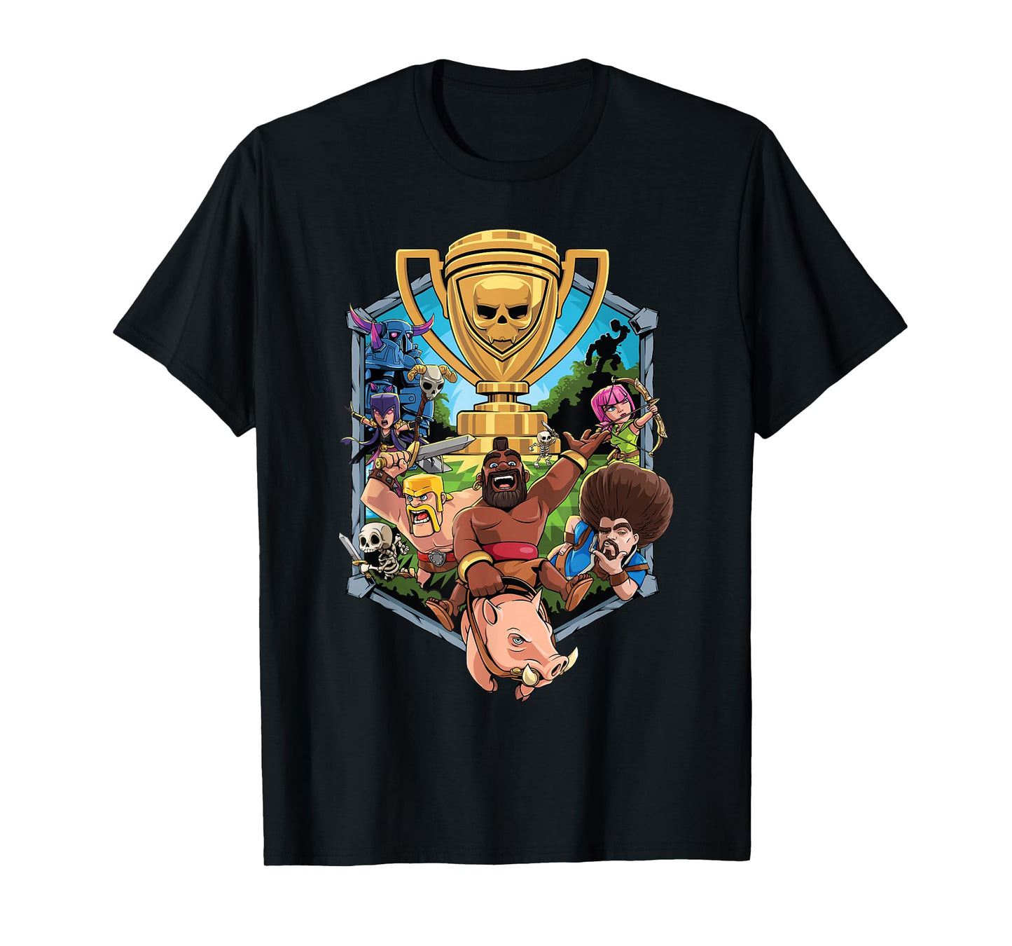 Clash of Clans Characters Mashup Trophy Logo T-Shirt