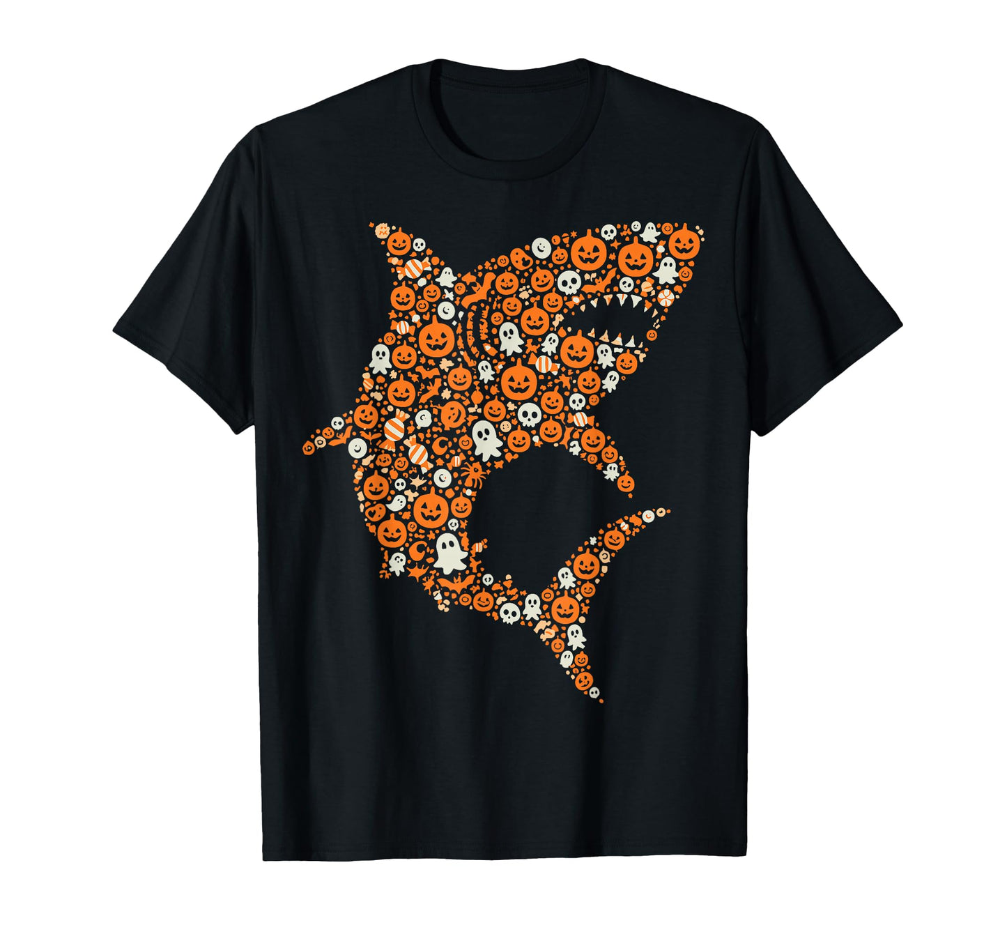 Halloween Sharks Lover Pumpkin Ghost Shark T-Shirt