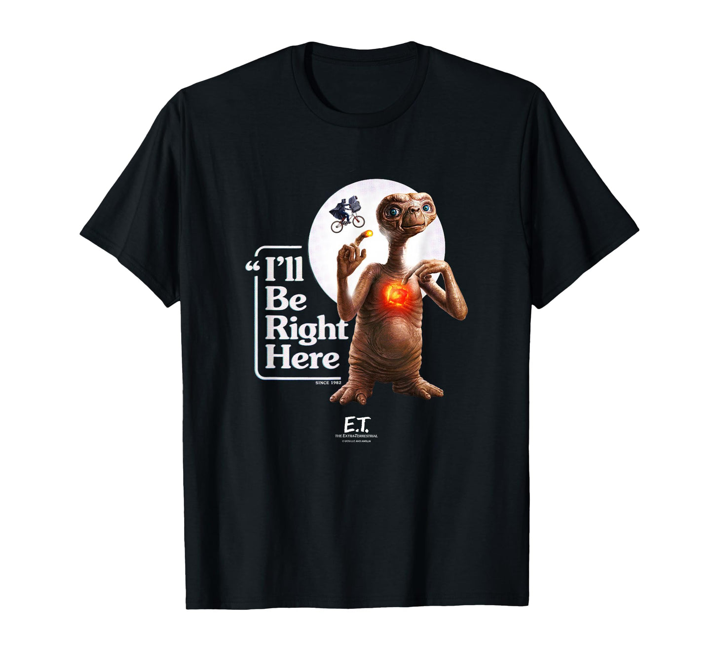 E.T. the Extraterrestrial I'll be Right Here Moon Glow T-Shirt