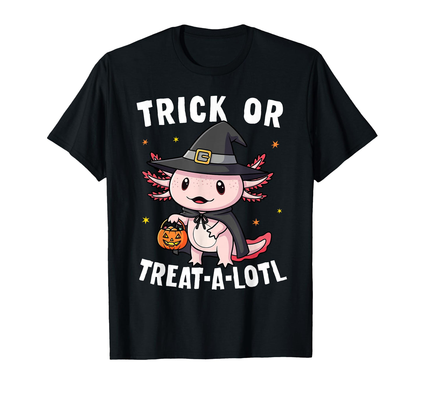 Trick or Treat A Lotl Axolotl Halloween Costume Witch Girls T-Shirt