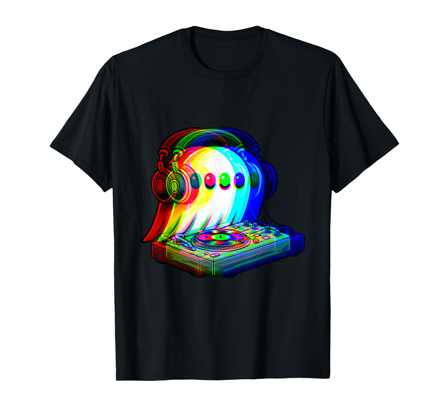 House Music Ghost DJ Optical Illusion EDM Halloween Rave T-Shirt
