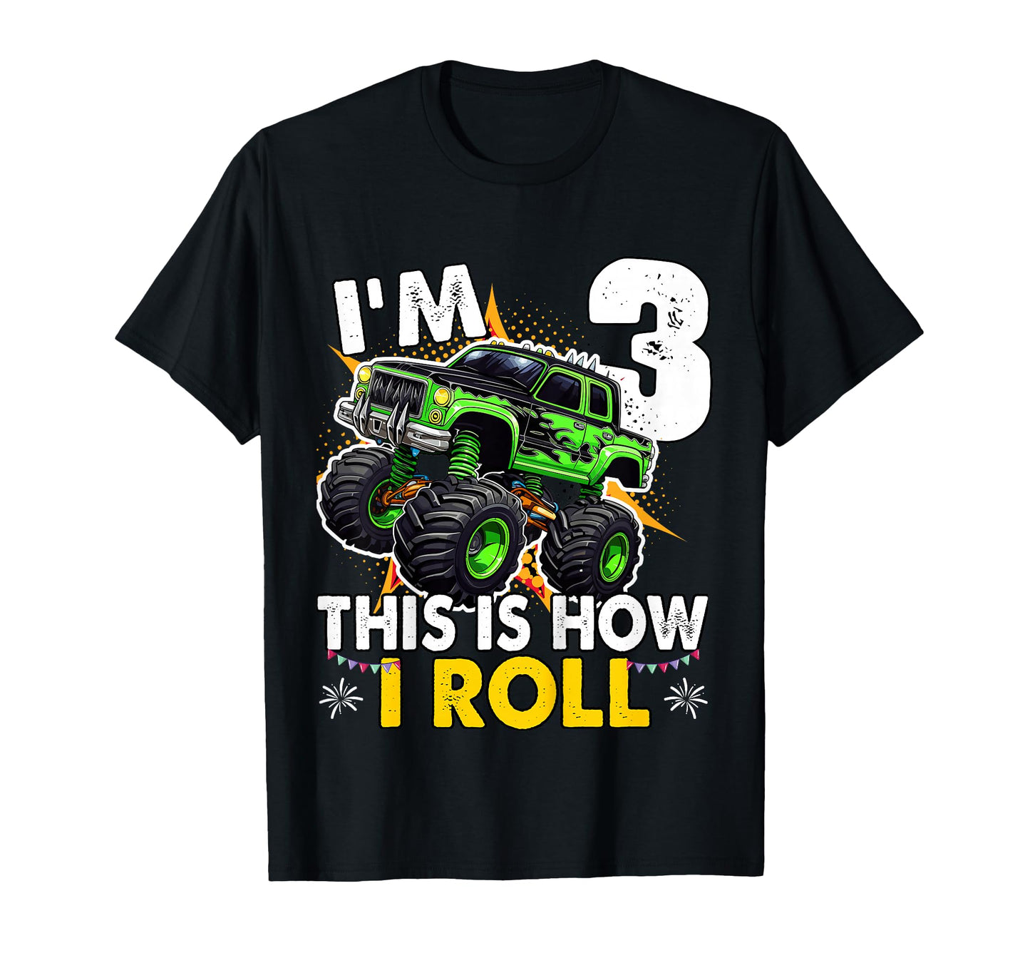 3 Year Old Monster Truck Birthday boy T-Shirt