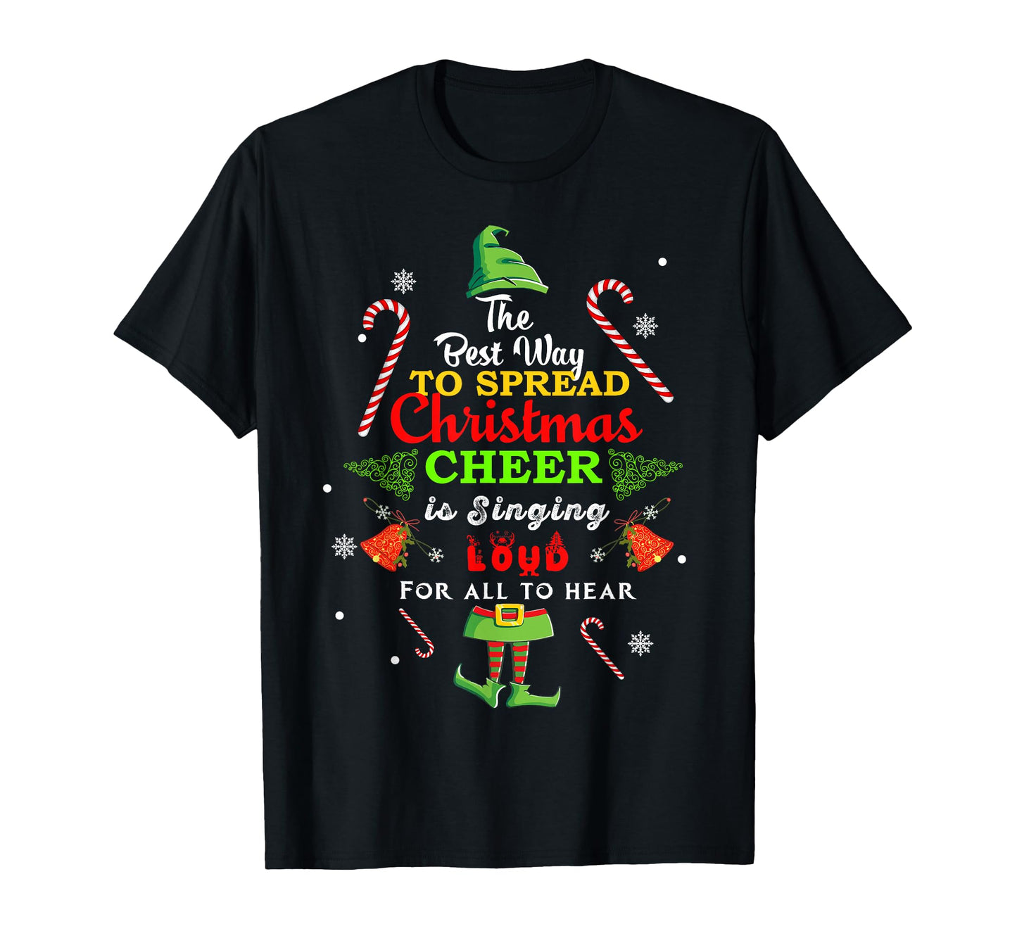 Spread christmas cheer is singing loud xmas Elf pajama T-Shirt