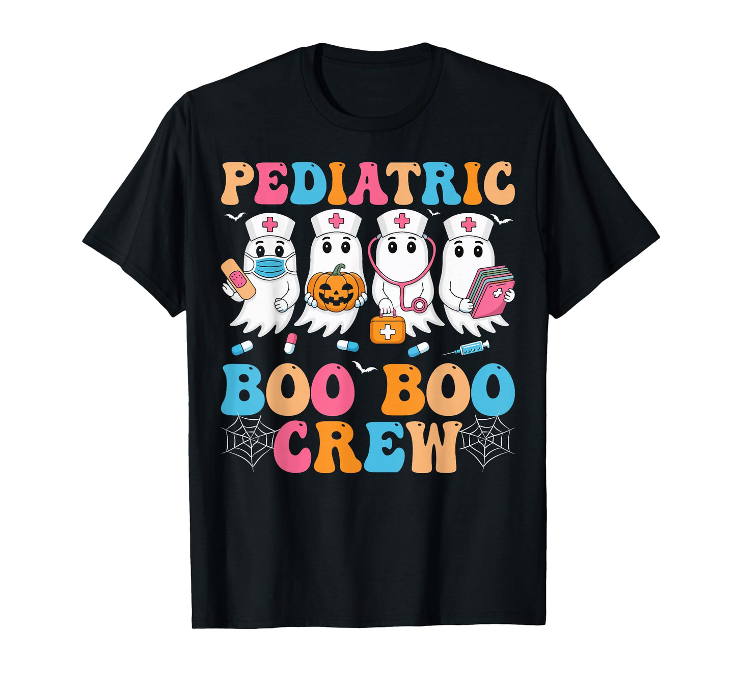 Pediatric Nurse Boo Crew Spooky Ghost PEDS Nursing Halloween T-Shirt
