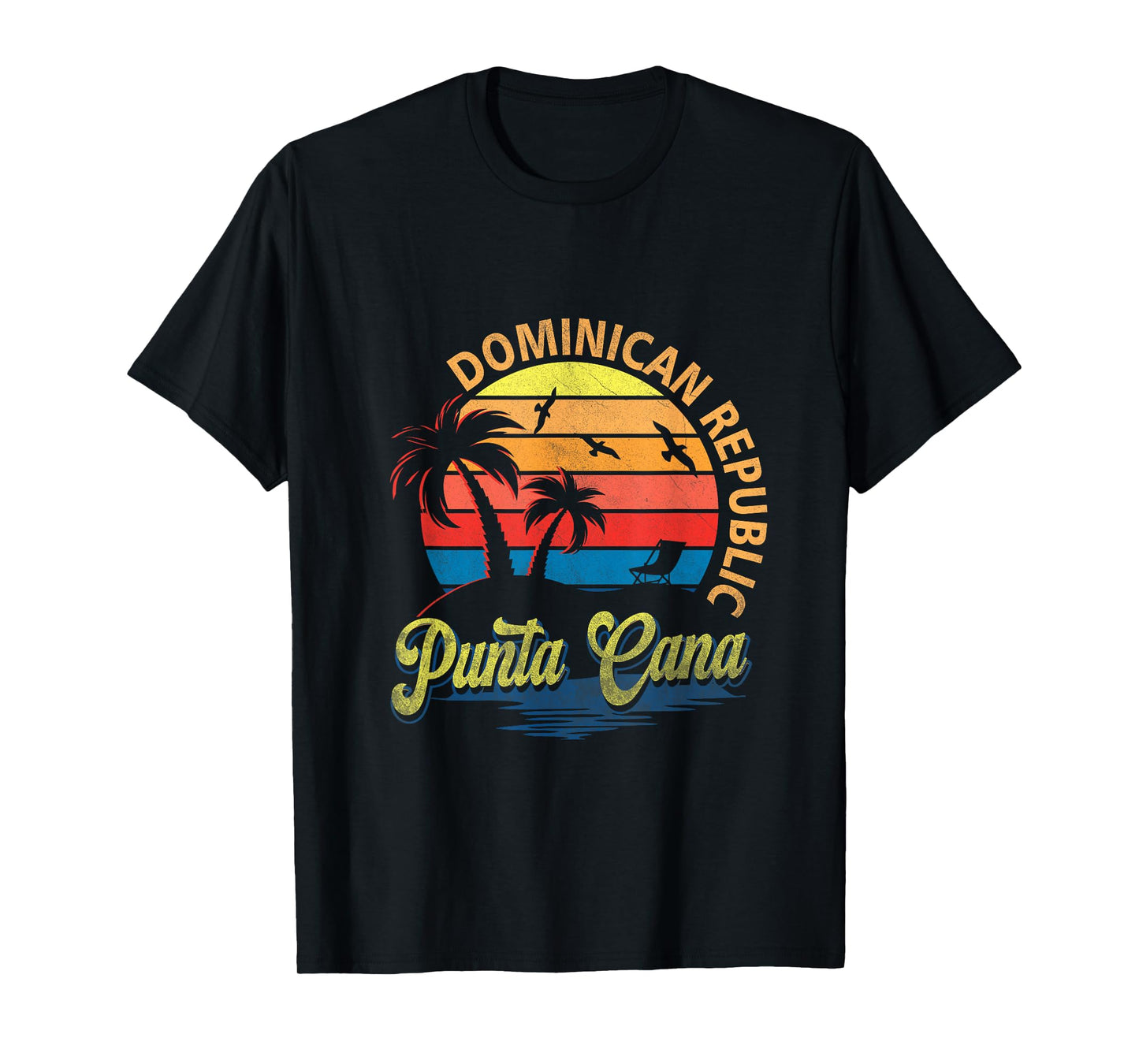 Sunset Punta Cana Beach Souvenir Dominican Republic Retro T-Shirt