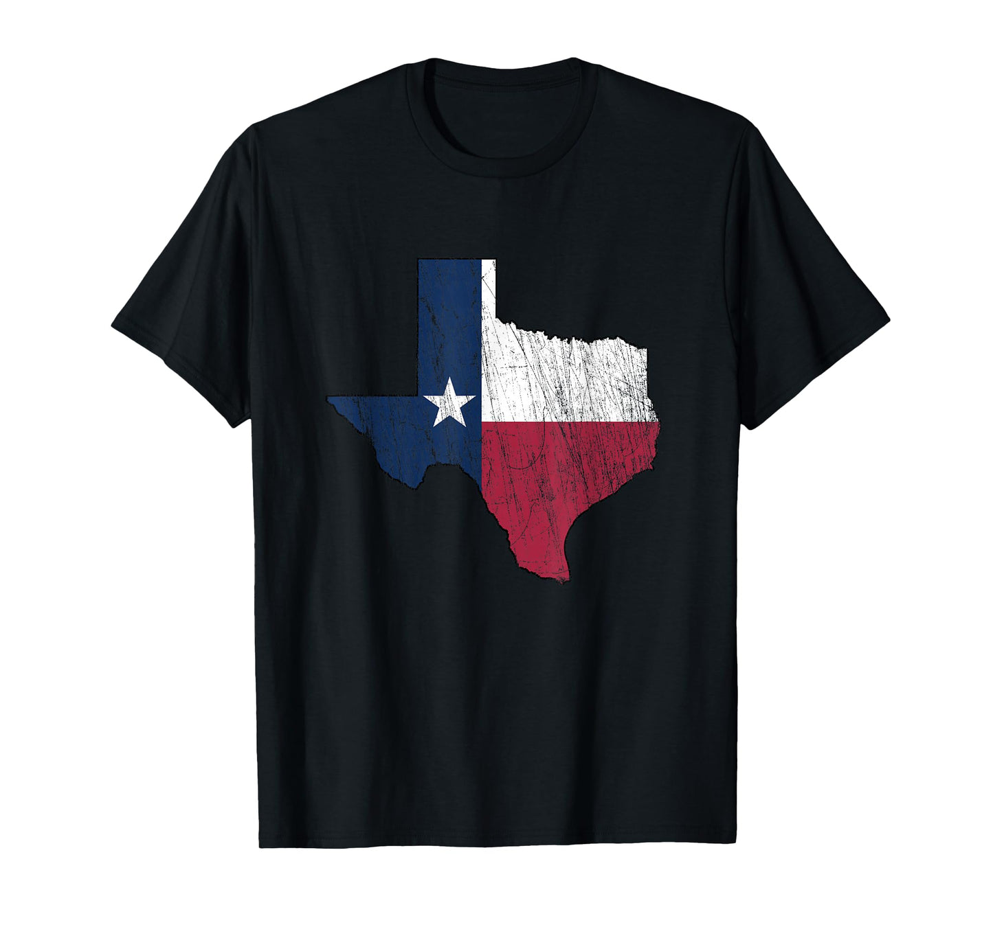 Texas Map - Worn/Distressed Design - Flag of Texas T-Shirt
