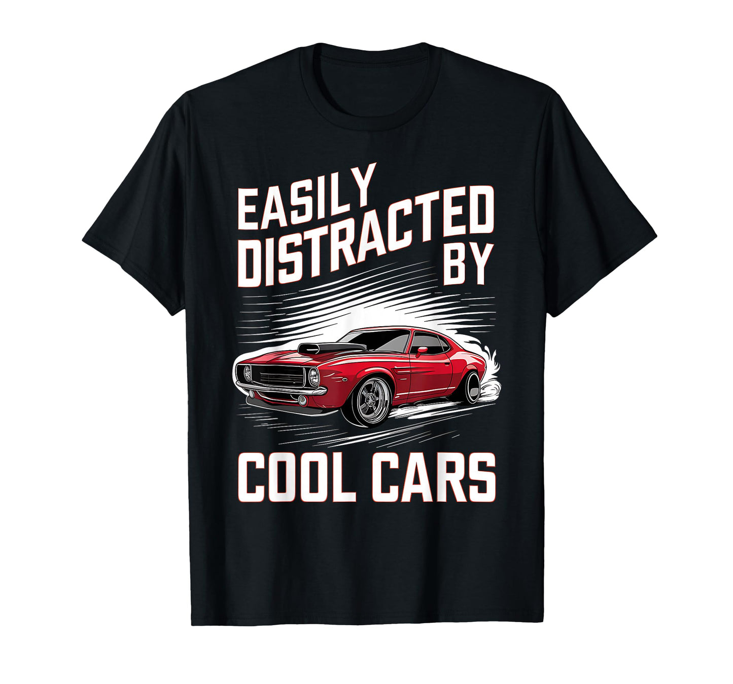 Mens Boys Vintage Muscle Car Easily Distracted by Cool Cars T-Shirt