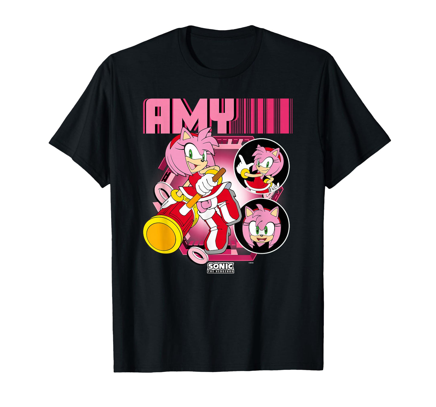 Sonic The Hedgehog Amy Rose Multi Pose Poster T-Shirt