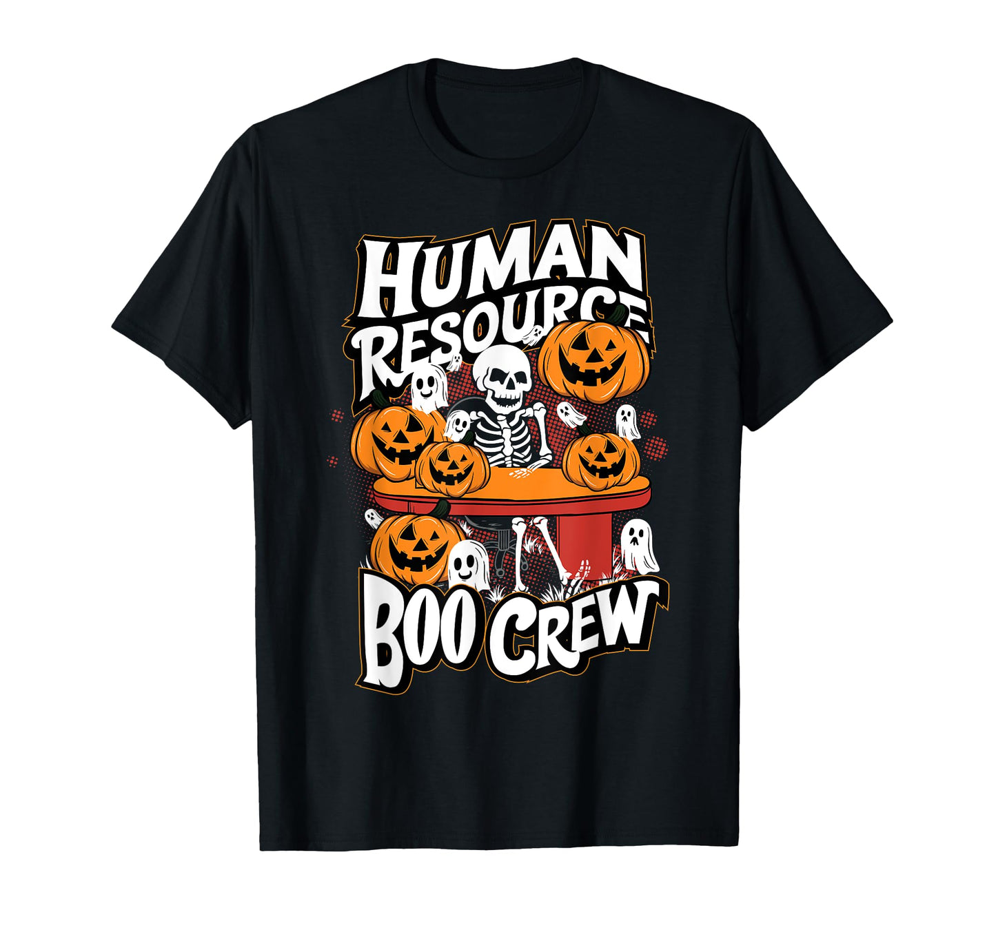 HR Boo Crew Halloween Ghost Trick Treat Squad Team T-Shirt