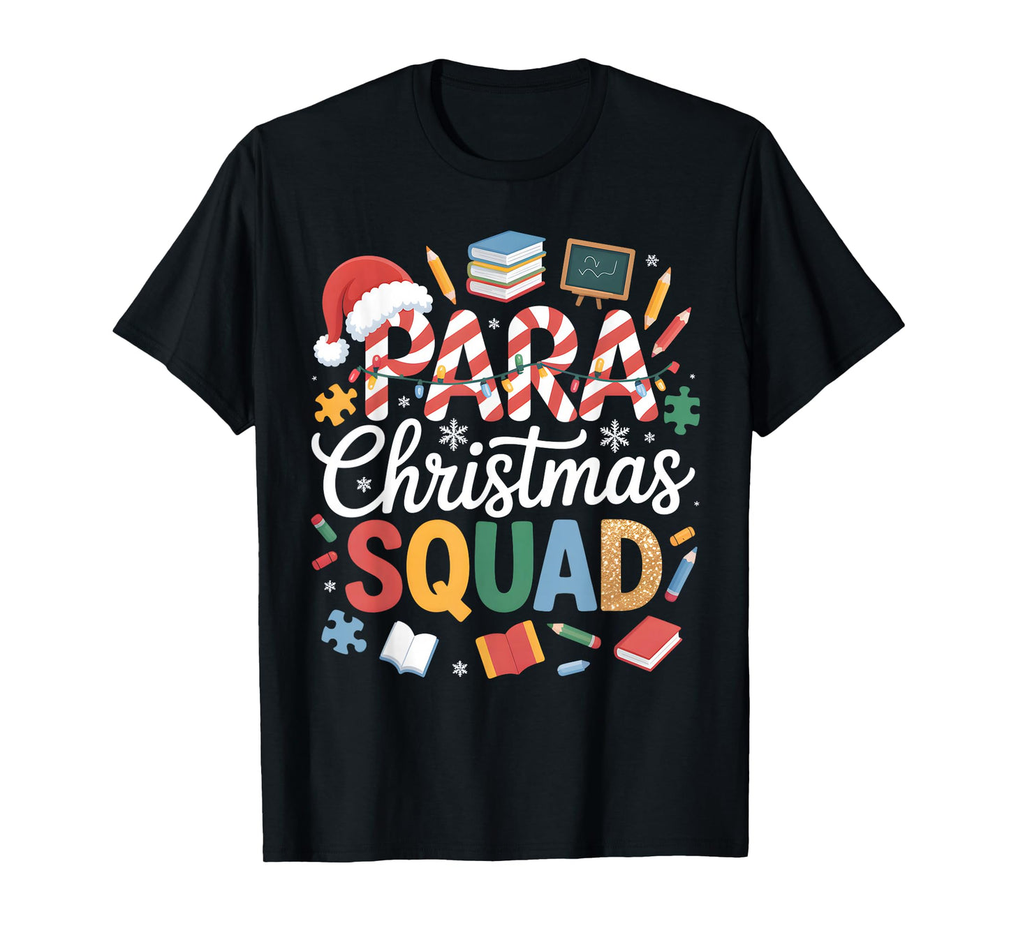 para Christmas Squad Teacher Paraprofessional Holiday T-Shirt