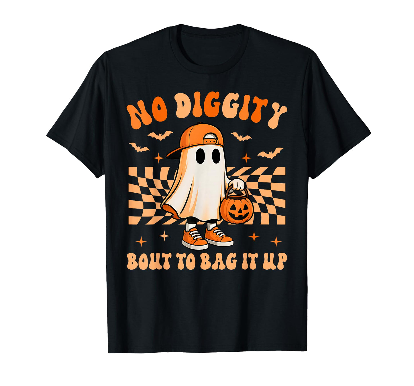 Ghost No Diggity Bout To Bag It Up Halloween Toddler Kids T-Shirt