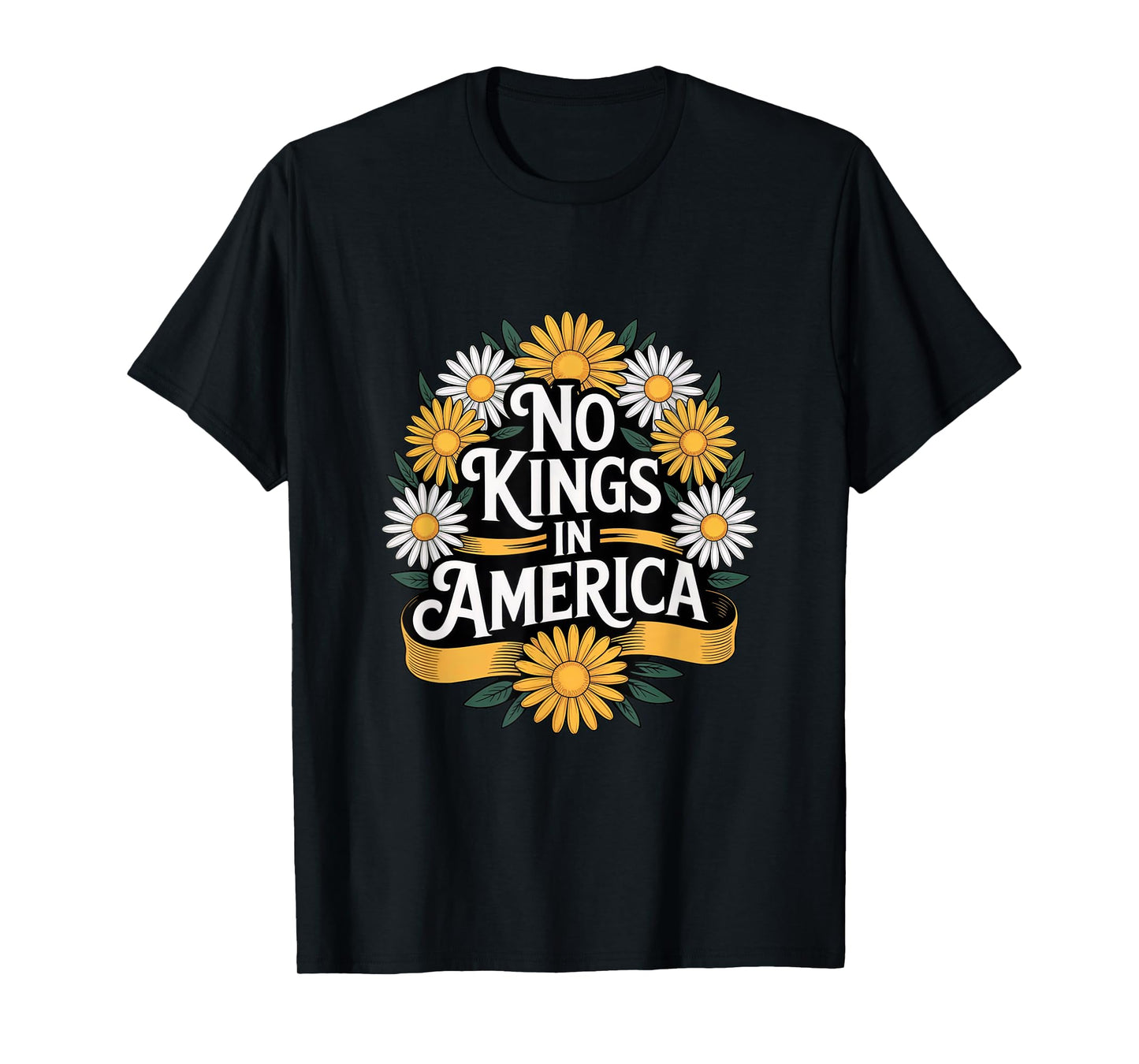 No Kings In America Flower Boho 70s Vintage Women T-Shirt