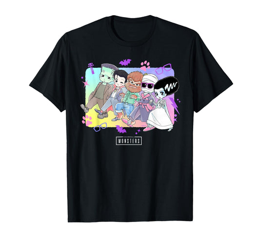 Universal Monsters Cute Anime Group T-Shirt