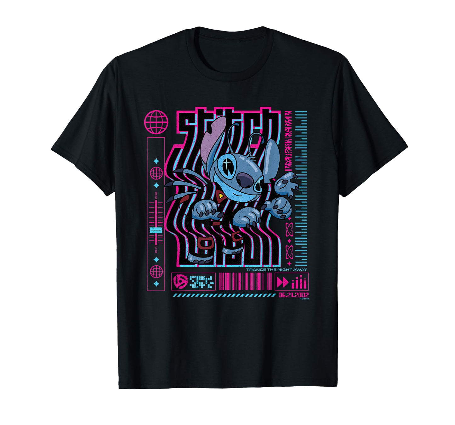 Disney Lilo & Stitch Techno Trance The Night Away 2002 T-Shirt