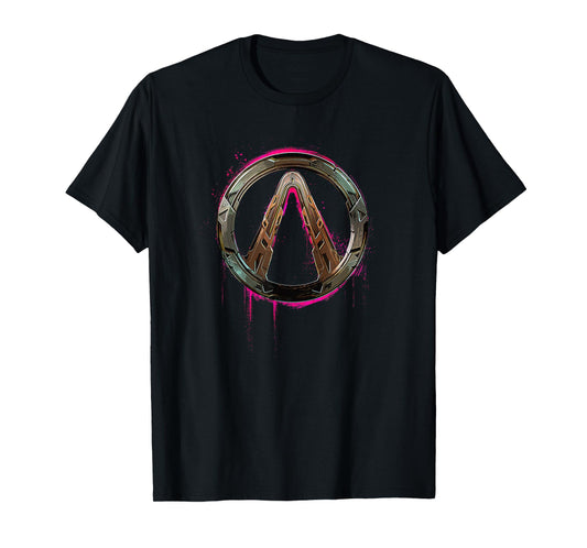 Borderlands 4 Graffiti Vault Logo Pink Glow Video Game T-Shirt