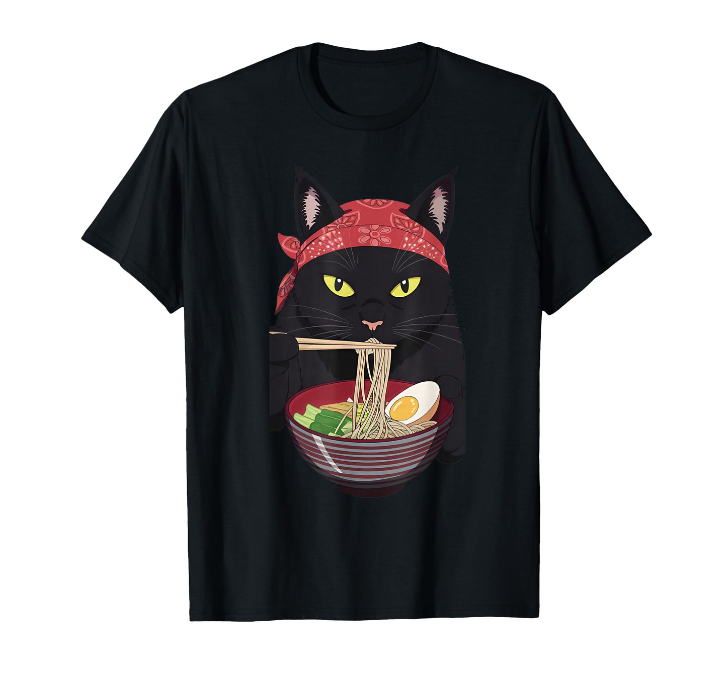 ramen cat Japanese Kawaii Cat Anime T-Shirt