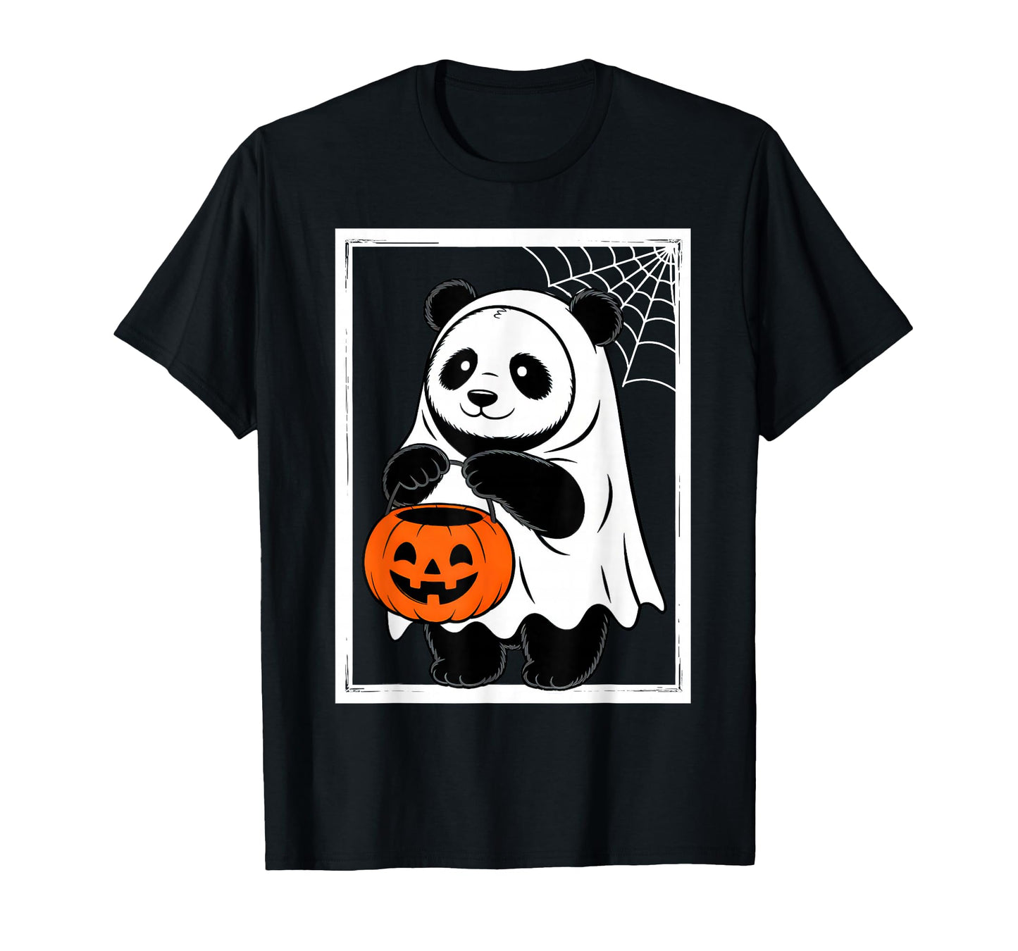 Cute Ghost Panda Men Women Kids Halloween Funny Ghost T-Shirt