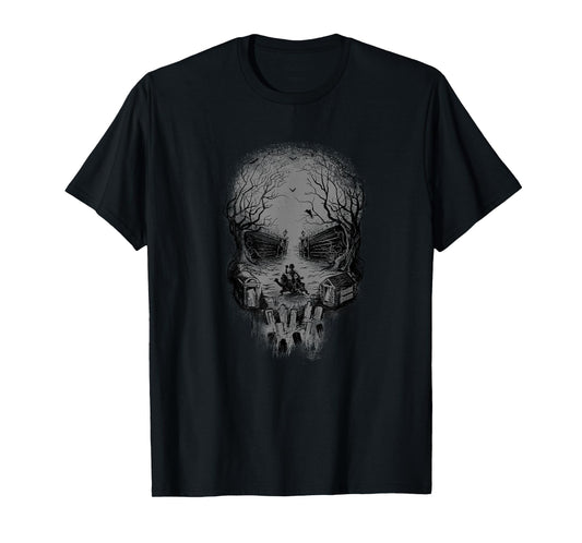 The Haunted Mansion Skull Shaped Graveyard Wide Shot T-Shirt