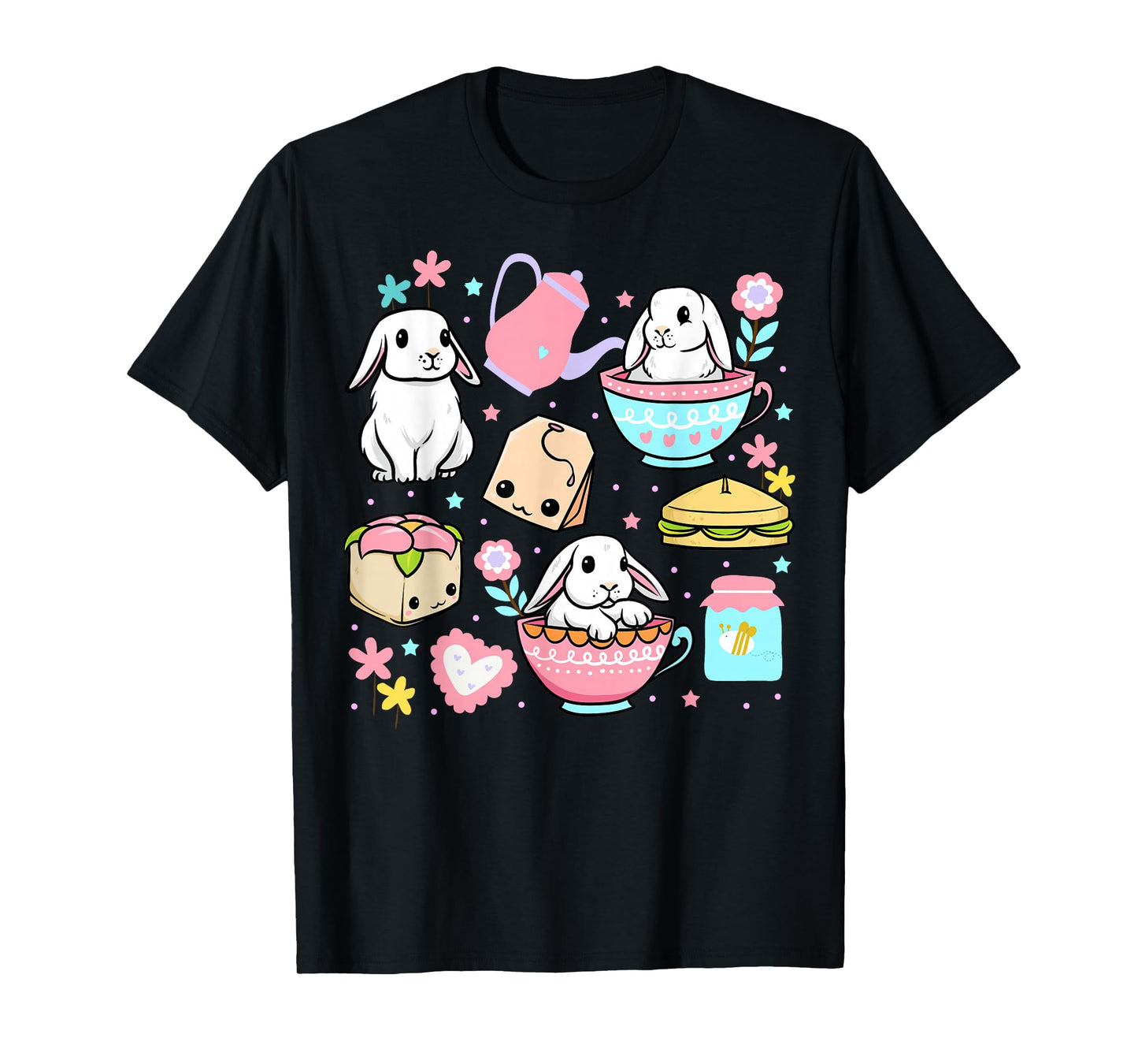 Kawaii Bunny Women Boys Girls Funny Graphic Japanese Anime T-Shirt
