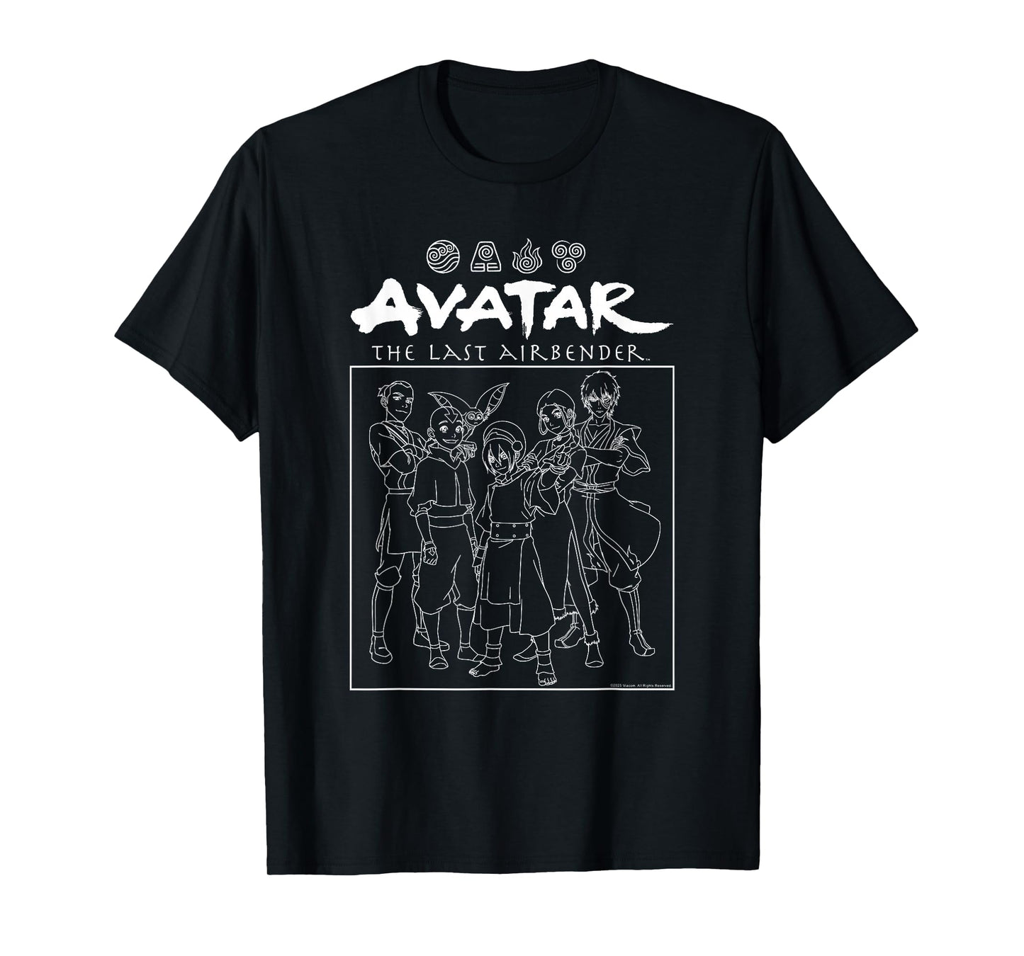 Avatar: The Last Airbender Gaang Stencil Outline TV Show T-Shirt