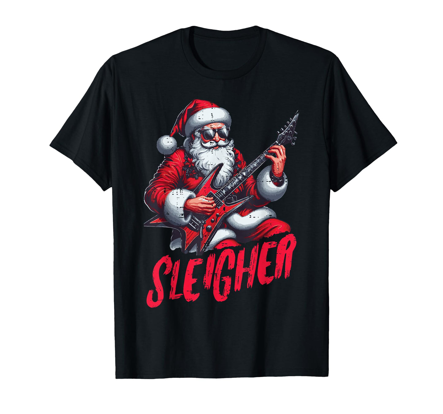 Christmas Santa Sleigher Rock Xmas Rocker Men Boys Kids Teen T-Shirt