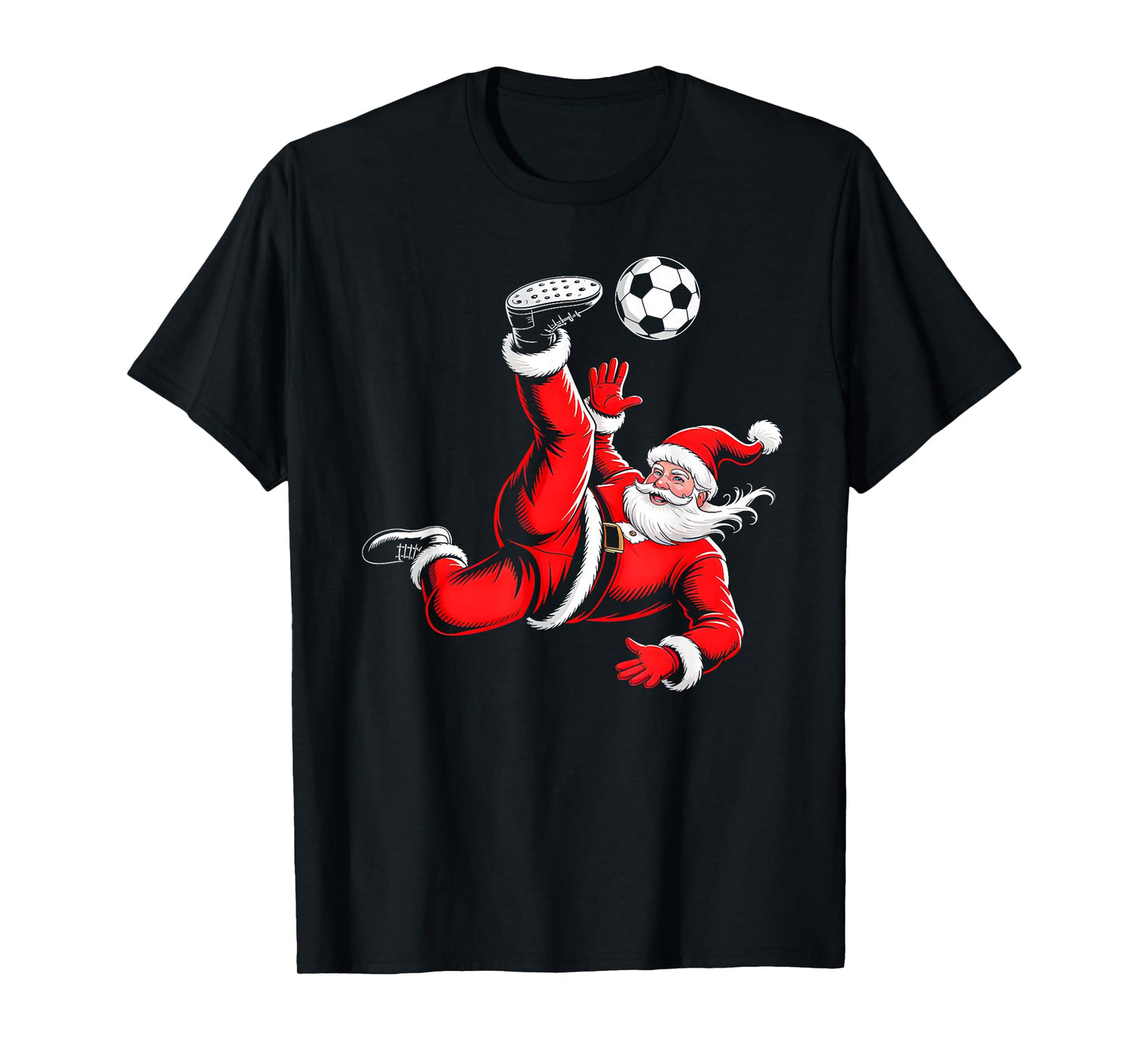 Santa Playing Soccer Ball Sports Christmas Soccer Player T-Shirt
