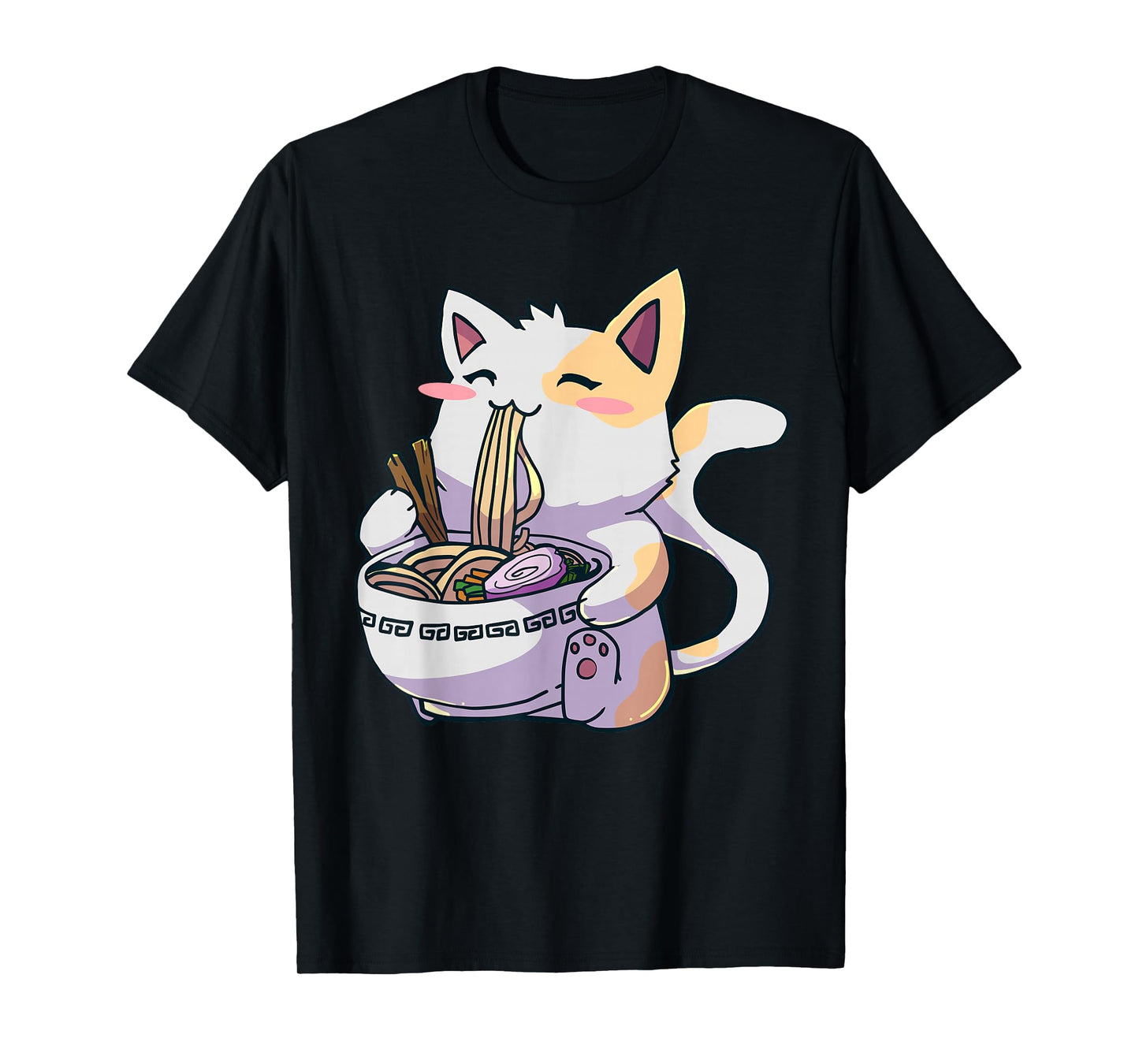 Ramen Cat Kawaii Anime Japanese Kawaii Neko T-Shirt Small