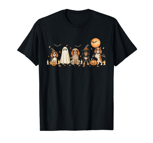 Cavalier King Charles Spaniel Dogs Ghost Witch Mummy Costume T-Shirt