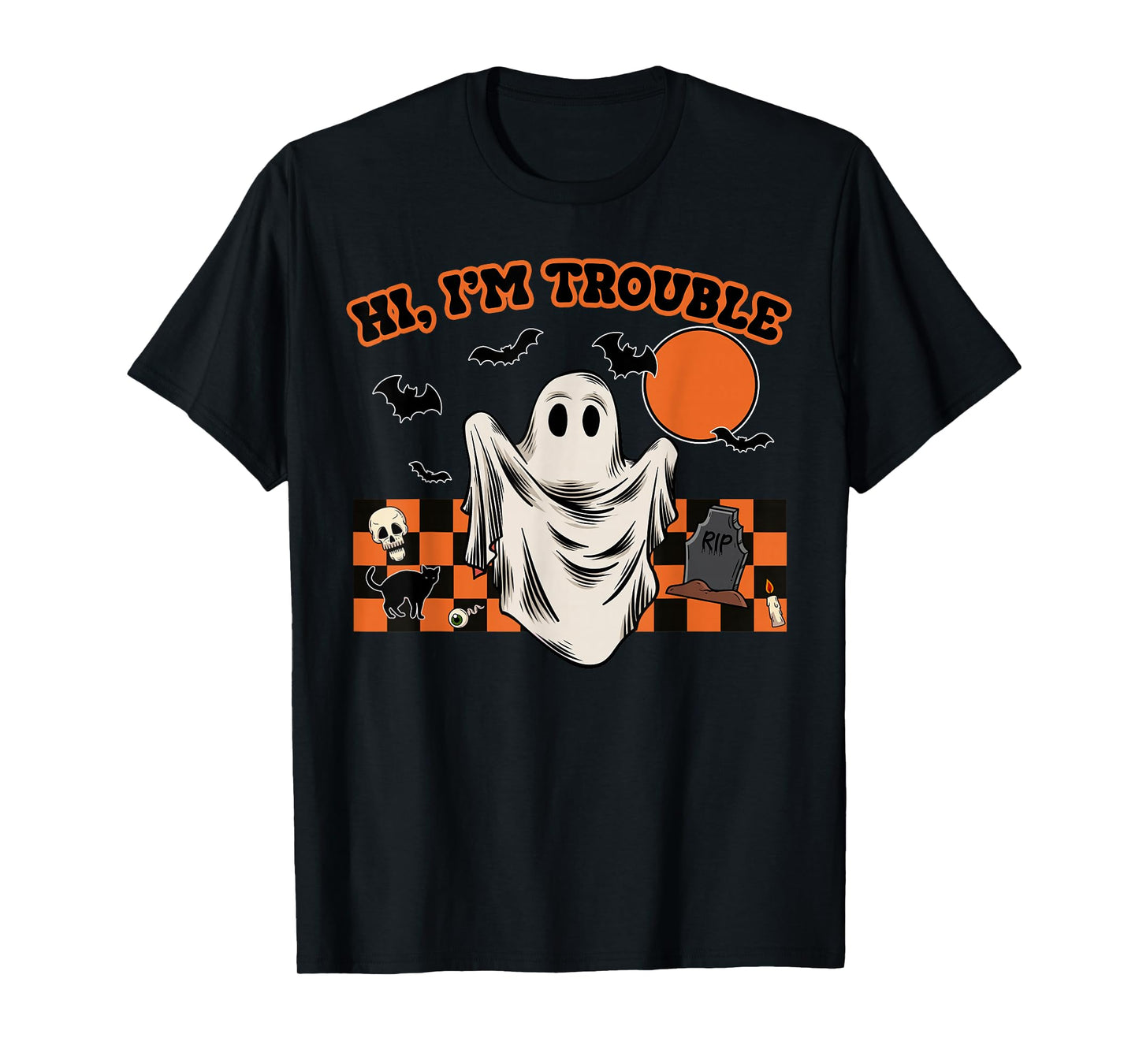 Hi, I'm Trouble Funny Couples Halloween Costume Him Her T-Shirt