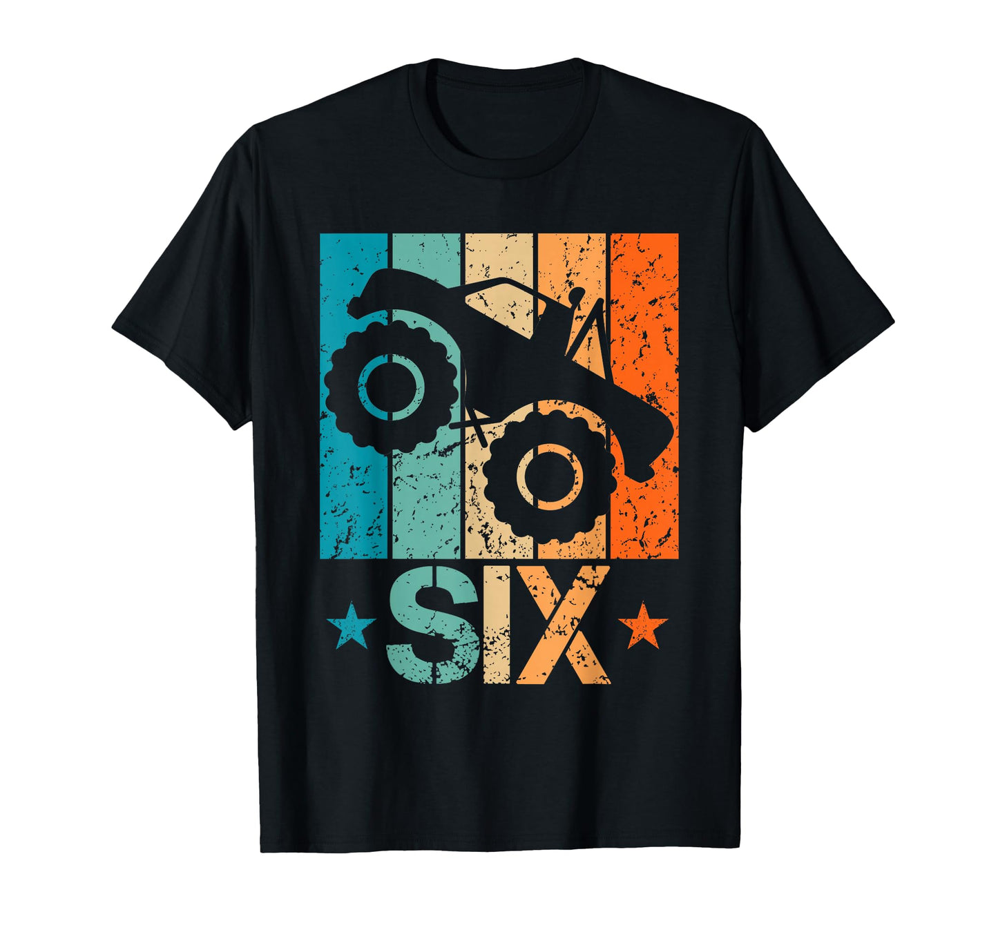 6th Monster Truck Birthday 6 Year Old 6yr Boys Birthday T-Shirt