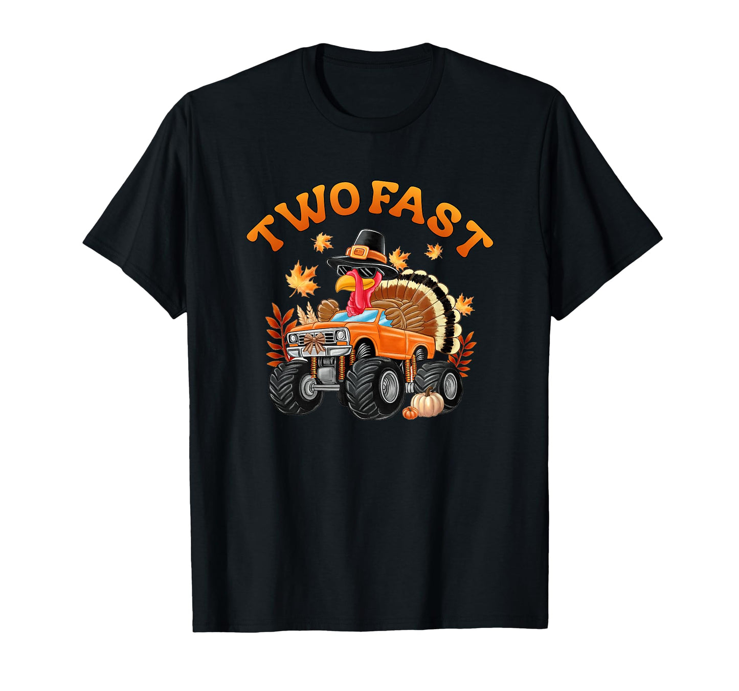 2nd Birthday Monster Truck Turkey 2 Year Old Two Wild T-Shirt