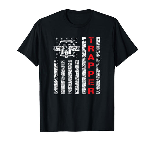 Trapping T-Shirt with an American Flag and a Coyote Trap T-Shirt