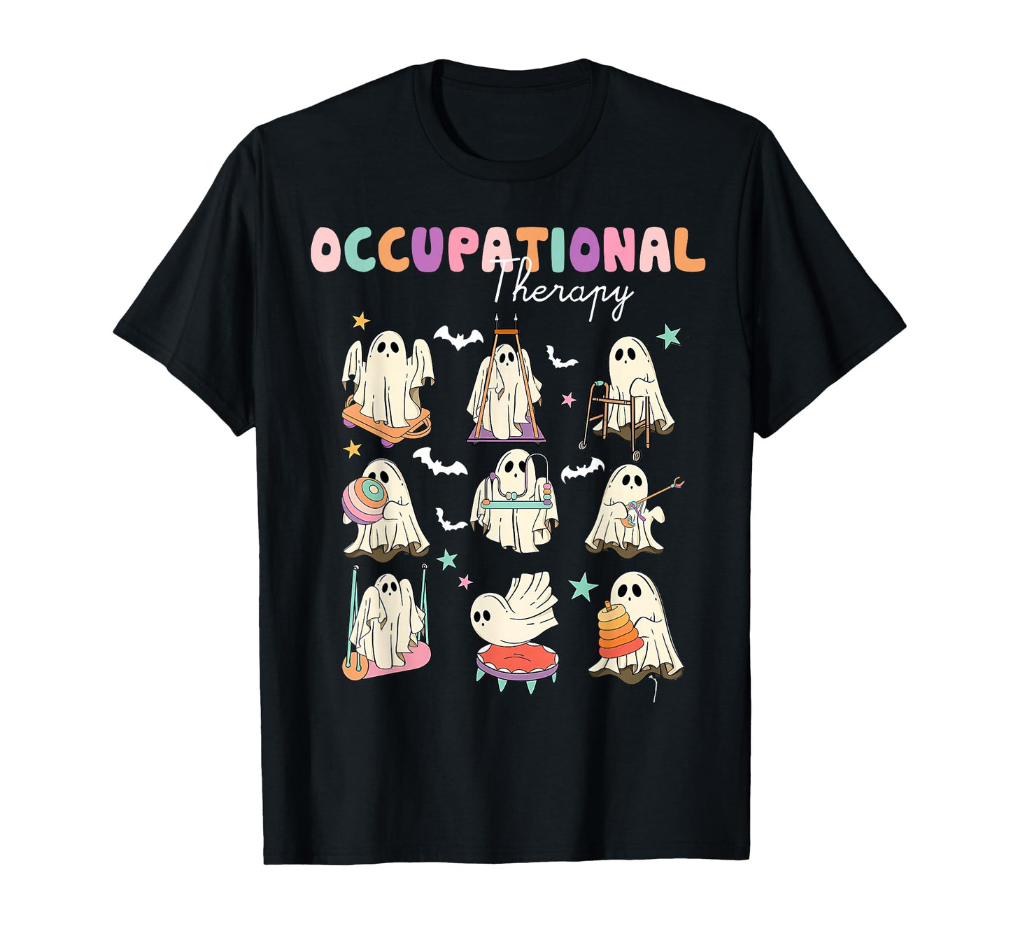 OT Occupational Therapy Halloween Retro Ghost OT Halloween T-Shirt