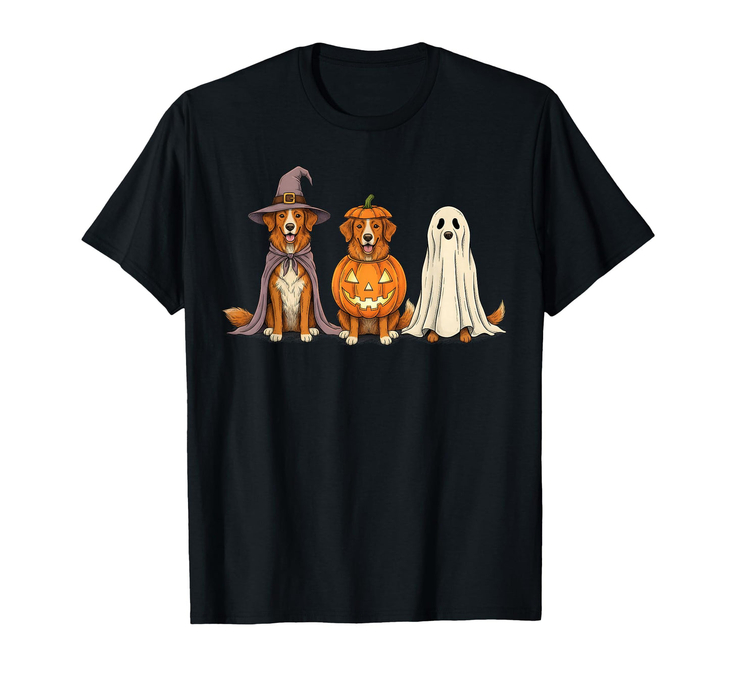 Spooky Nova Scotia Duck Tolling Retriever Pumpkin Halloween T-Shirt