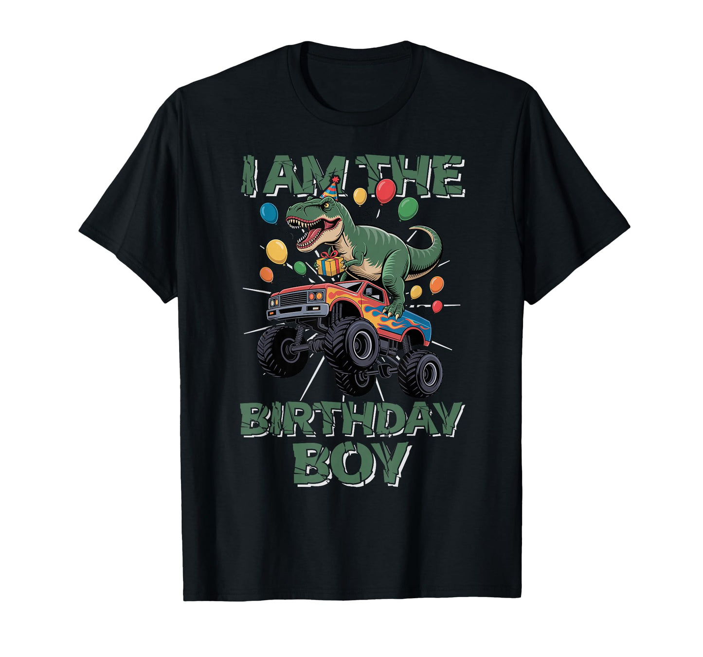 I Am The Birthday Party Outfit Monster Truck Auntie T-Shirt
