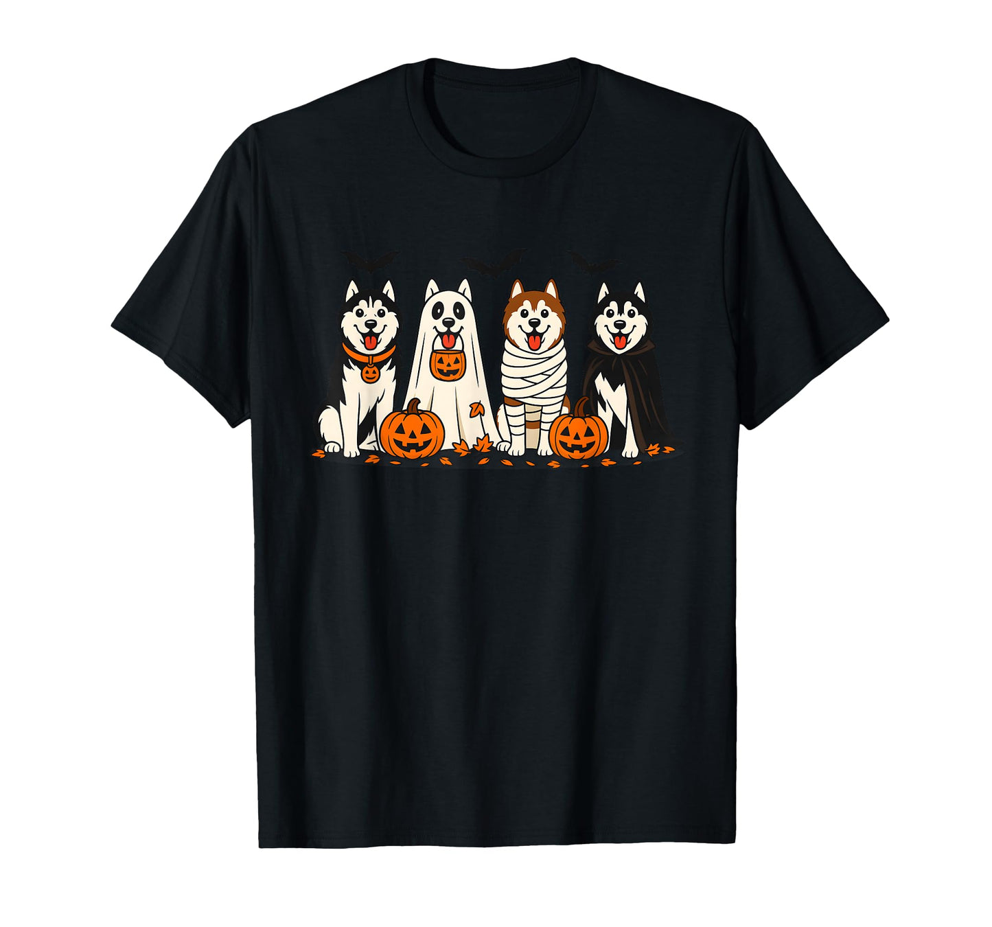 Husky Ghost Dogs Halloween Dog Lovers T-Shirt