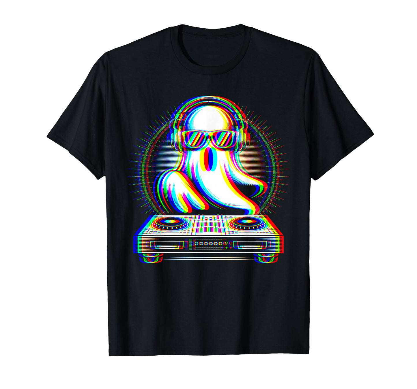 Vaporwave Ghost DJ Rave EDM Halloween Music Concert Party T-Shirt