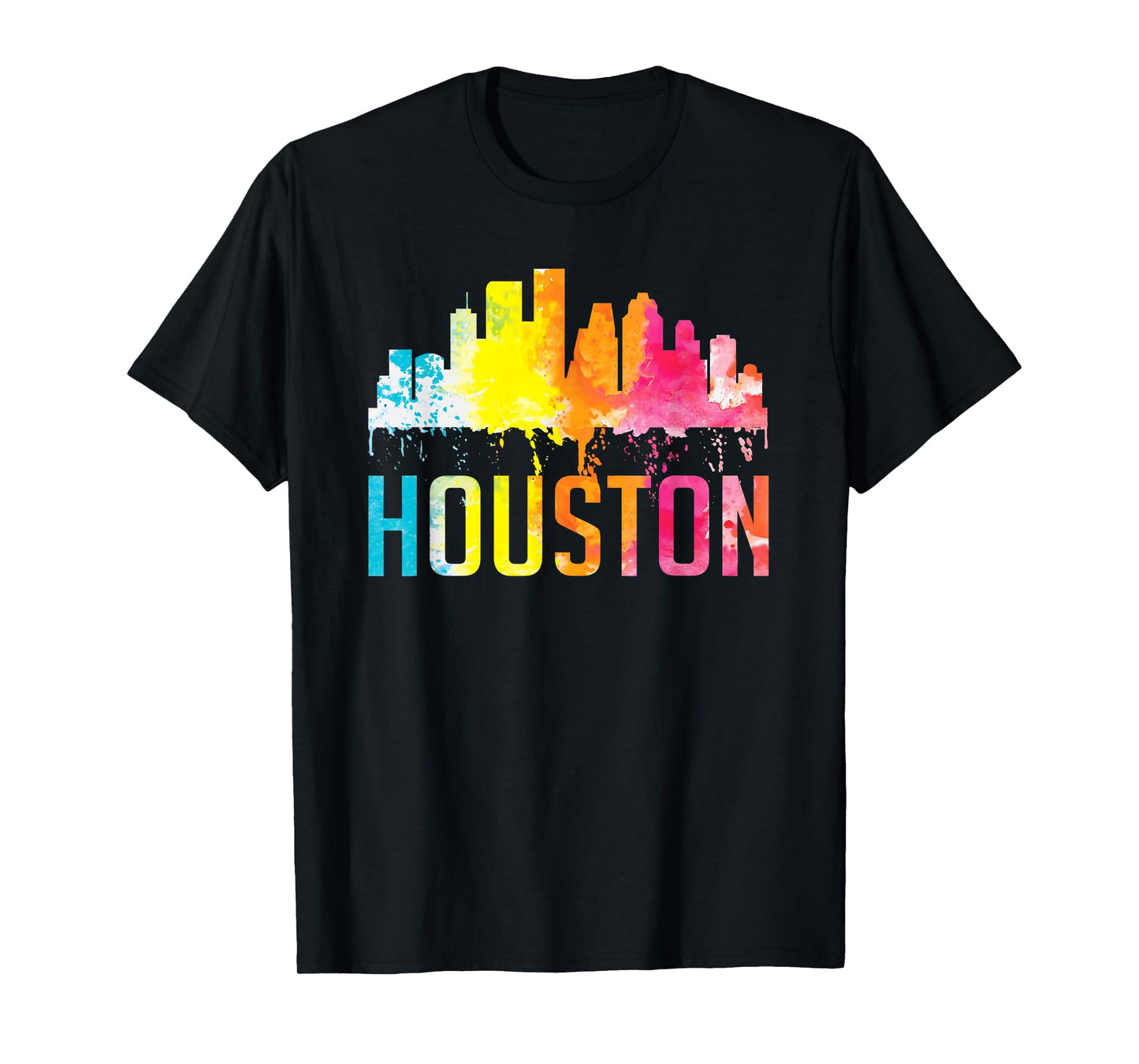Houston Texas Watercolor Skyline Home State Souvenir Gift T-Shirt