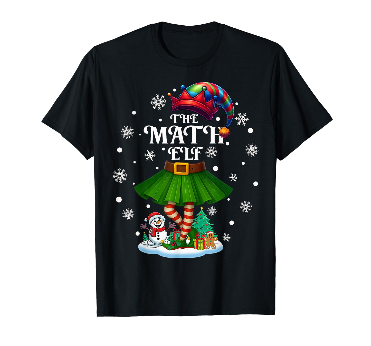 Math Elf Squad Xmas Women Girls Mom Christmas Family T-Shirt