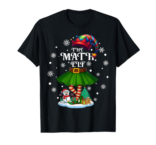 Math Elf Squad Xmas Women Girls Mom Christmas Family T-Shirt